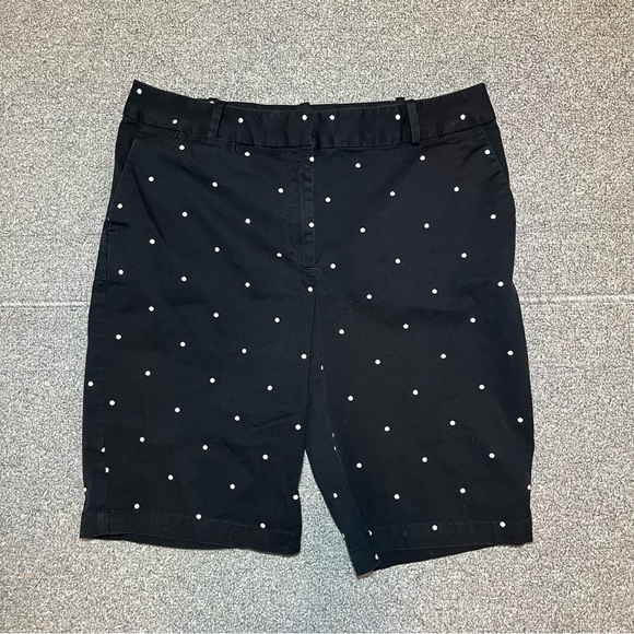Talbots Pants - Talbots Polka Dot Chino Shorts Womens Size 10 Black Mid Rise Casual